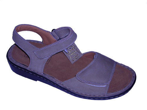 Sabatine-1VA Taupe Nubuk - Ladies comfort sandal with removable insole