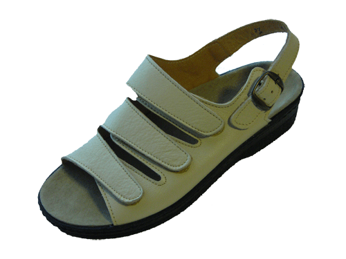 3VS Beige - Ladies Sandal with removable support orthotic