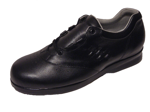 CAS Black - Ladies leather walking shoe with removable insole for different feet