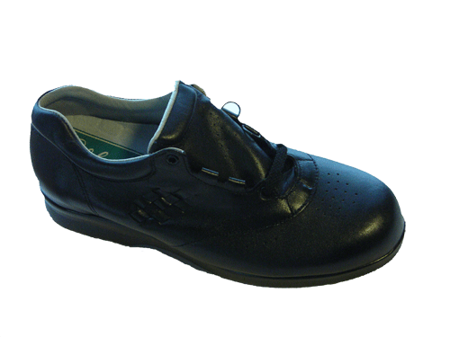 CAS Navy - Ladies leather walking shoe with removable insole for different feet