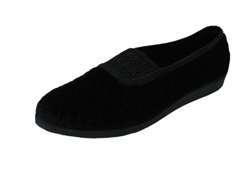 EUS Black - Ladies slipper with a soft & stretchy instep