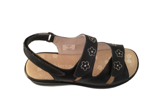 Padders of England - Three leather velcro straps, low  heel