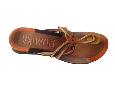 Romika leather sandal, shaped footbed, soft heel cradle, Comfort shoe in Canada