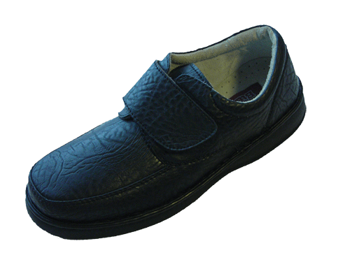 MLV Black - Men's Leather velcro walking shoe