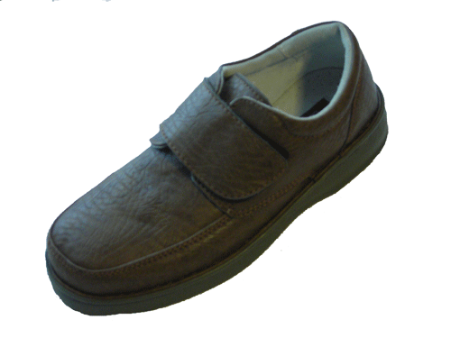 MLV Taupe - Men's Leather velcro walking shoe
