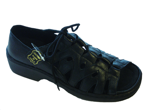 Sabatine-TOT Black -Ladies Open toe and orthotic friendly shoe