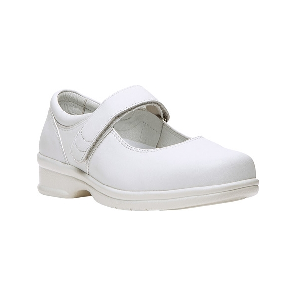 LMJ  Wht - Ladies comfortable velcro casual walker